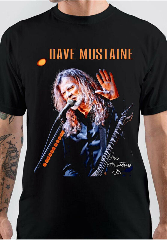 Vintage Trong Buổi Hòa Nhạc Megadeths Dave Mustaine Áo Sơ Mi Đen S-3XL DD897