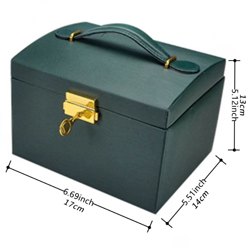 Caja organizadora de joyas de 3 capas, estuche de exhibición de cuero de gran capacidad, soporte para collar y pendientes, caja de almacenamiento