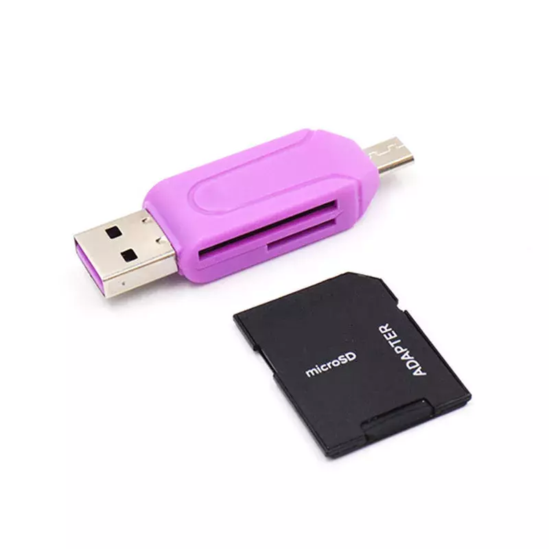 جديد المصغّر USB 2 في 1 OTG قارئ بطاقات عالية السرعة العالمي OTG TF/SD بطاقة ل أندرويد تمديد الكمبيوتر رؤوس