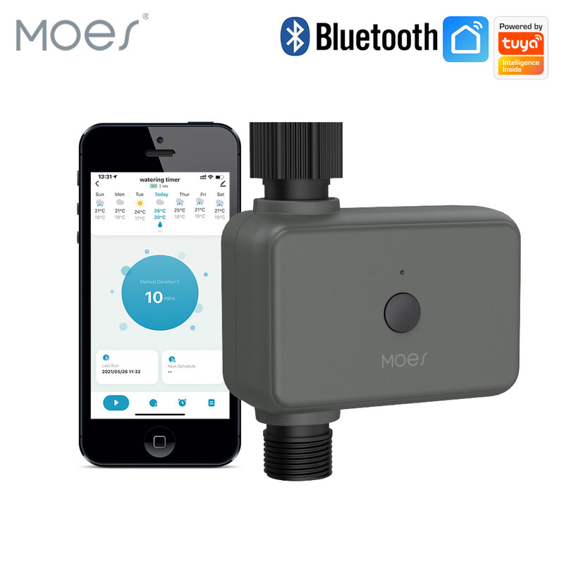 Moes Smart Tuya Bluetooth Timer Air Hujan Tunda Pengatur Waktu Irigasi Yang Dapat Diprogram dengan Hub Penyiraman Otomatis dan Manual Diperlukan