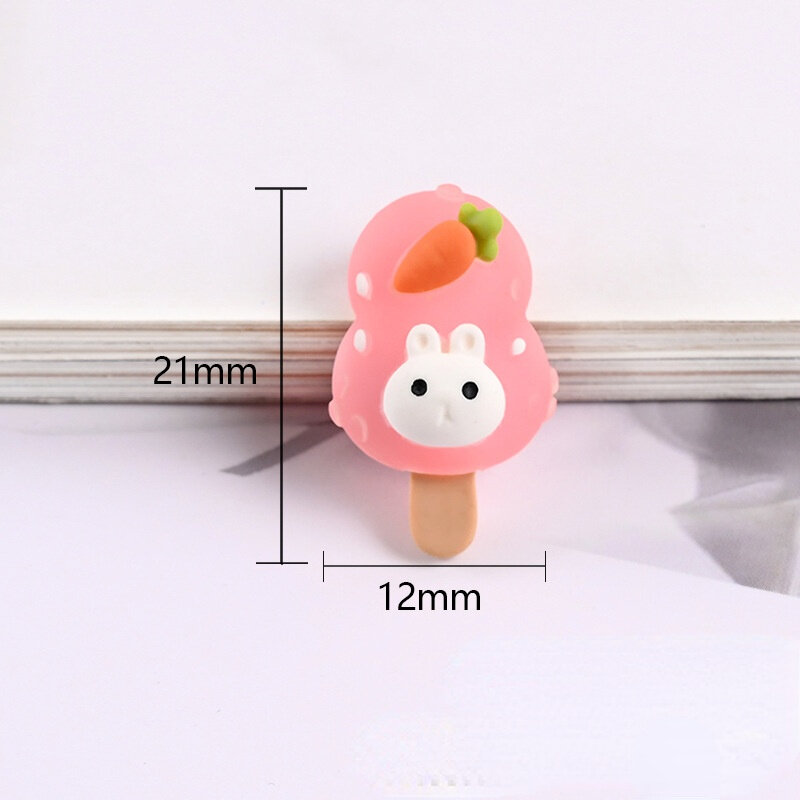 10pcs Resin Animal Pop-stick DIY Material Jewelry Making Supplie Hairpin Embellishment For Pencil Cases Hair Ornament Decoration