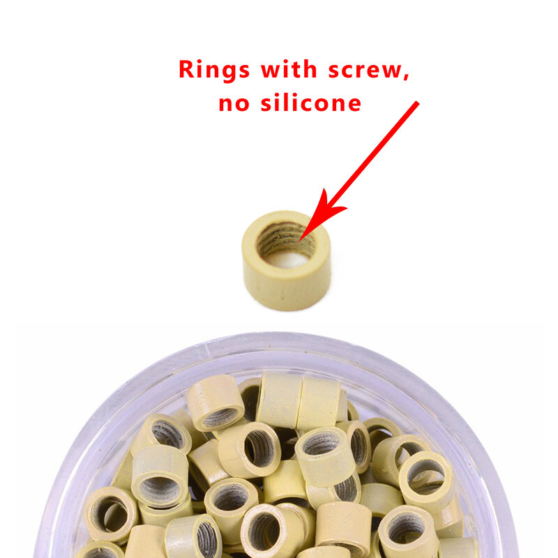 Micro anneaux, 1000x4.0x2.7mm, 2.7 pièces, outils d'extension de cheveux, perles, liens avec vis, 7 couleurs en option
