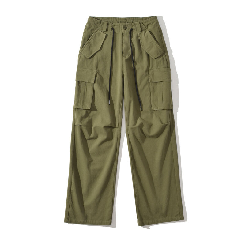 Pantalones holgados con múltiples bolsillos para mujer, pantalón informal de trabajo recto, a la moda, novedad de 2023