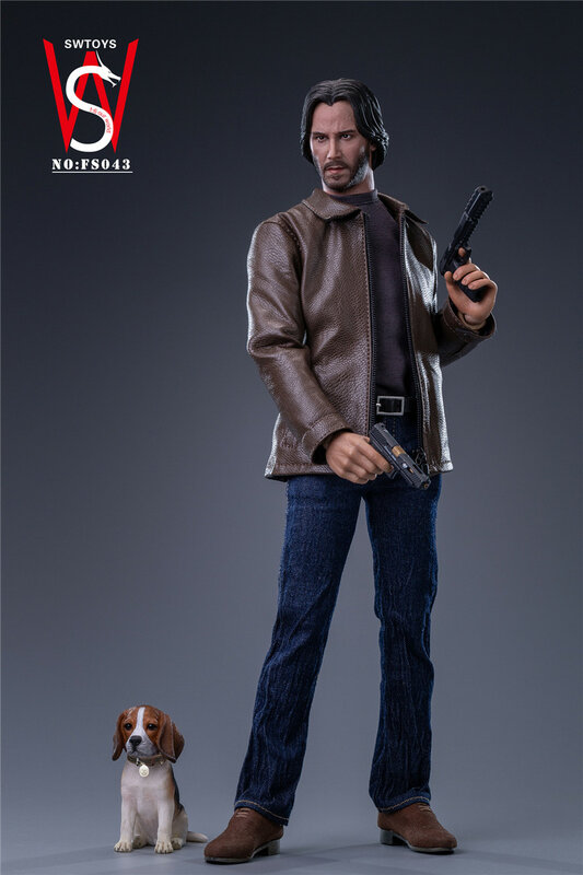 SWTOYS FS043 Scale 1/6 John Wick Swift Pursuit God Killer Full Set Moveable Action With Pet Dog Action Figure For Collectable