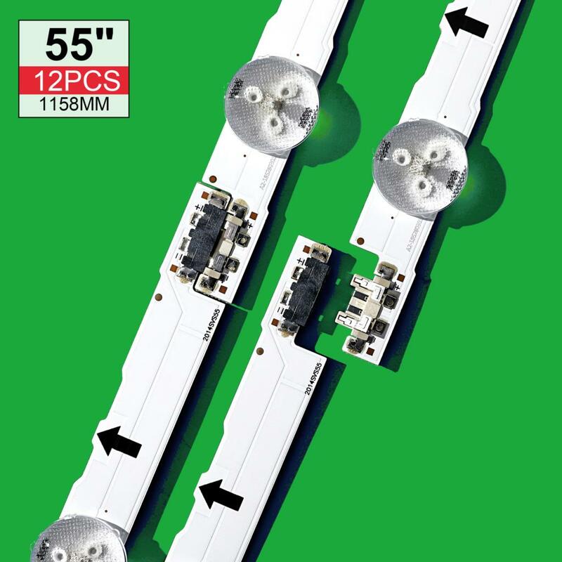 New Kit 12 Pcs LED Strip for Sam Sung UE55H6300A D4GE-550DCA-R3 D4GE-550DCB-R3 BN96-30432A BN96-30431A BN96-30430A BN96-30429A