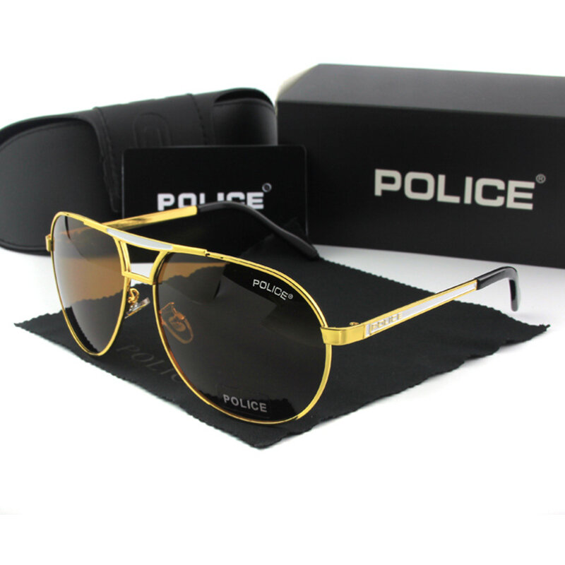 警察のスタイルのサングラス,男性と女性のための偏光サングラス,カメレオン変色,高級ブランド,UV400