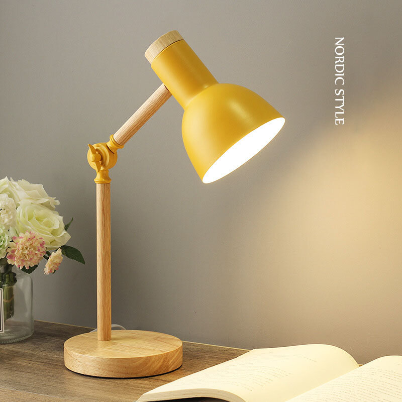 Lampada nordica lettura pieghevole lampada da tavolo nordica bambini che imparano minimalista camera da letto creativa soggiorno lampada nordica in legno
