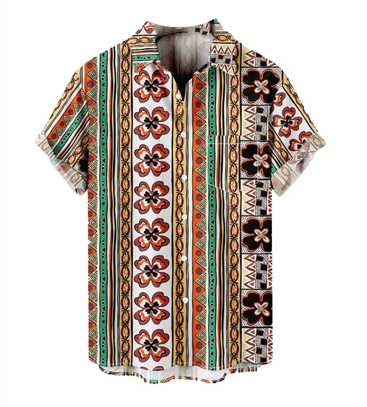 Nowy letni wypoczynek gorąca sprzedaży drukowane drukowane koszula hawajska męska z krótkim rękawem cyfrowy nadrukowana góra