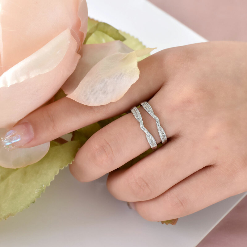 Женское кольцо из серебра 925 пробы, с фианитом, размеры 5-10
