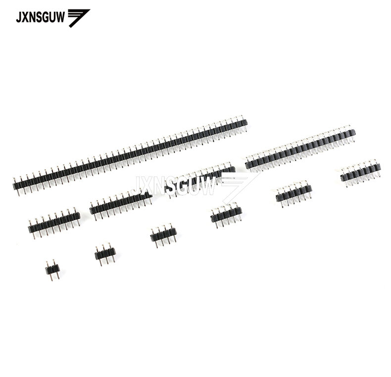 40PCS 2.54mm spacing  single row Curved needle Insert needle 1*2P 1*3P 1*4P 1*5P 1*6P 1*7P 1*8P 1*10P 1*12P 1*20P 1*40P