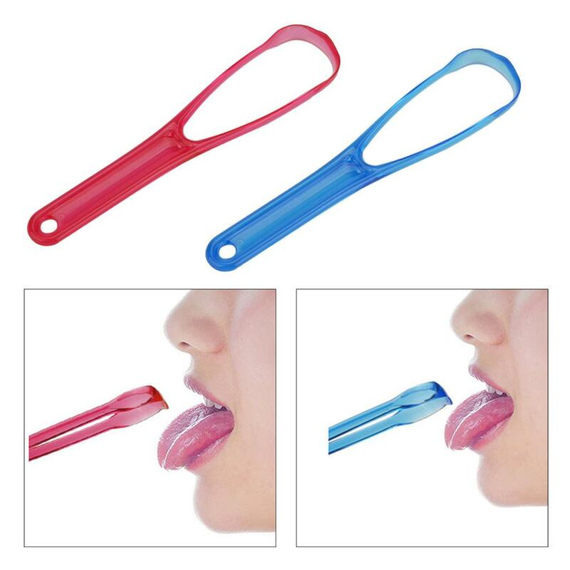 Adultos plástico língua limpador raspador boca oral limpo ferramentas de cuidados