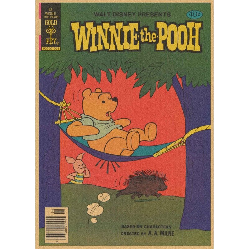 Disney Winnie The Pooh Poster Báo Ảnh Retro Kraft Trang Trí Tranh Treo Tường Bức Tranh Tường Trang Trí Nhà Anime Poster Nghệ Thuật Treo Tường Retro Trang Trí