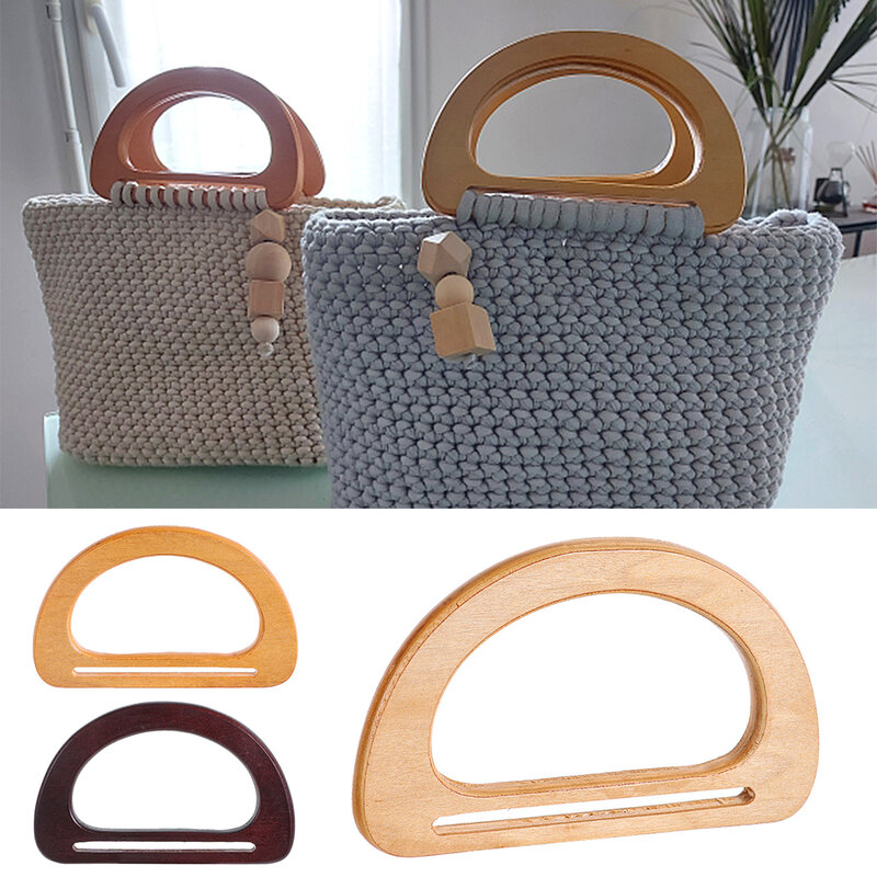 New D Bag Handles Wooden Bag Handle Bag Straps Replacement Classic Handbag Tote Handles Casual Style Purse Bags DIY Accessories