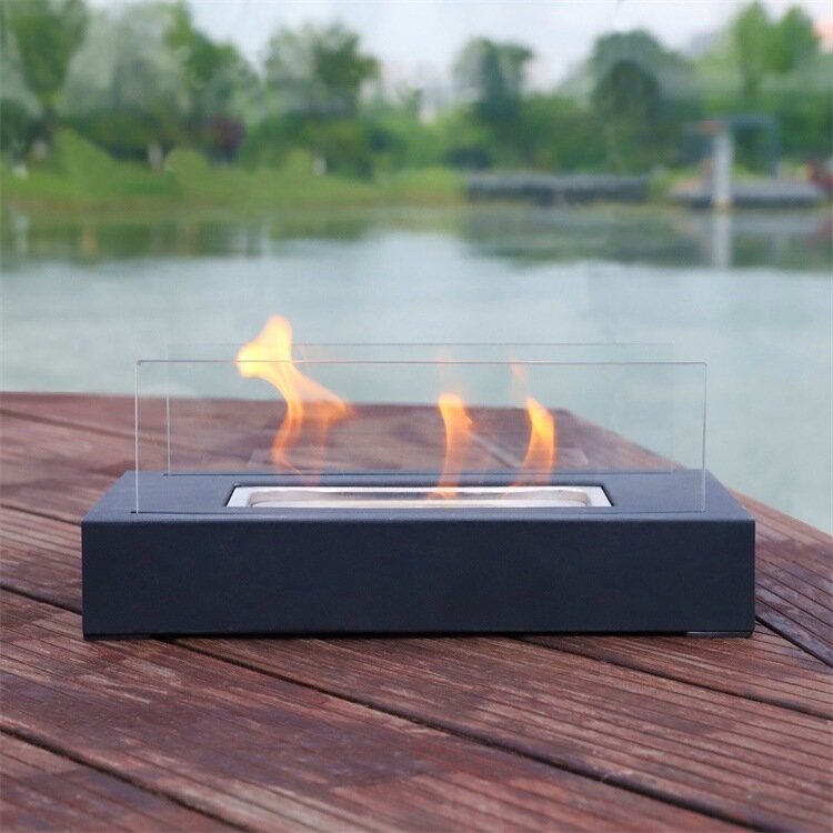 Heating, Cooling & Vents Tabletop Fire Pit Square Outdoor Portable Metal Small Alcohol Tabletop Fireplace