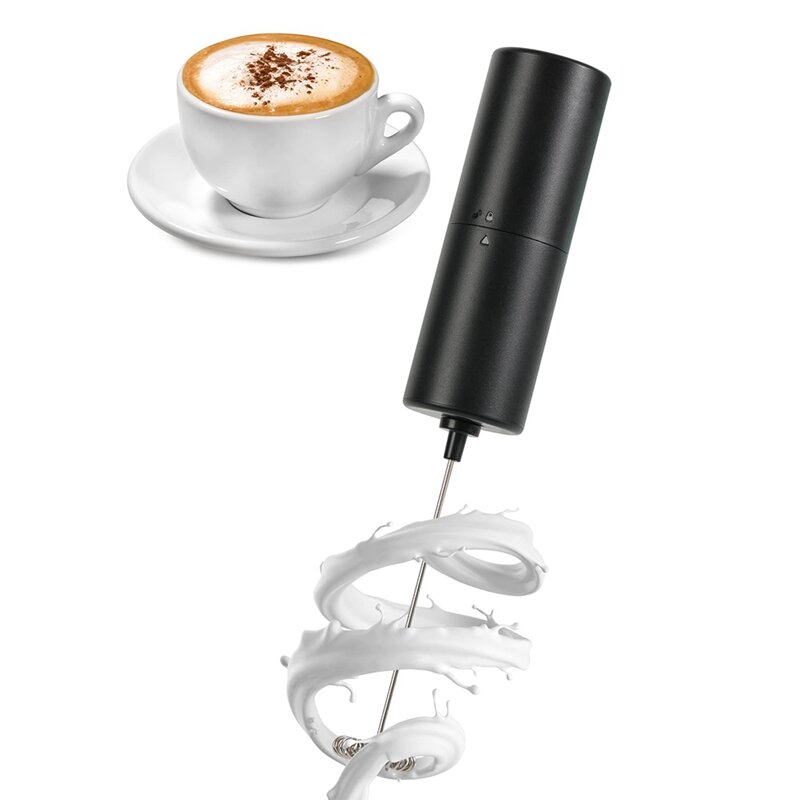 1 pcs leite frother handheld preto mini misturador de café para latte, cappuccino, matcha