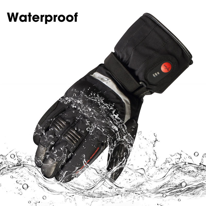 SNOW DEER Winter Motorcycle Gloves Men Rechargeable Electric Heated Glove Touch Screen Warm Hand Gloves For Women Thermos
