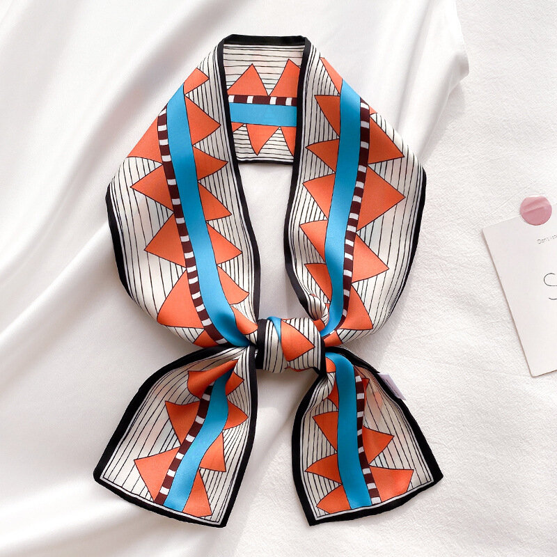 Sciarpa di seta scialle di design coreano di lusso scialle per donna borse Twilly per donna sciarpa di raso Bufanda Invierno Para Mujer Lujo