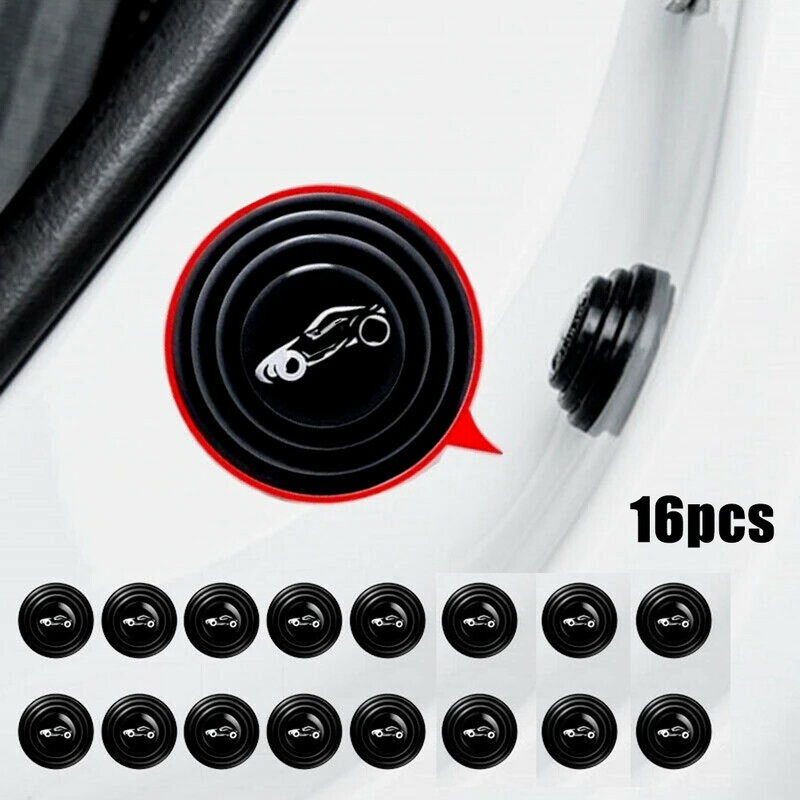 16pcs Car Door Shock-Absorbing And Silent Gasket Shock-Proof Pads Accessories Hood Trunk Anti-collision Silicone Adhesive Sticke