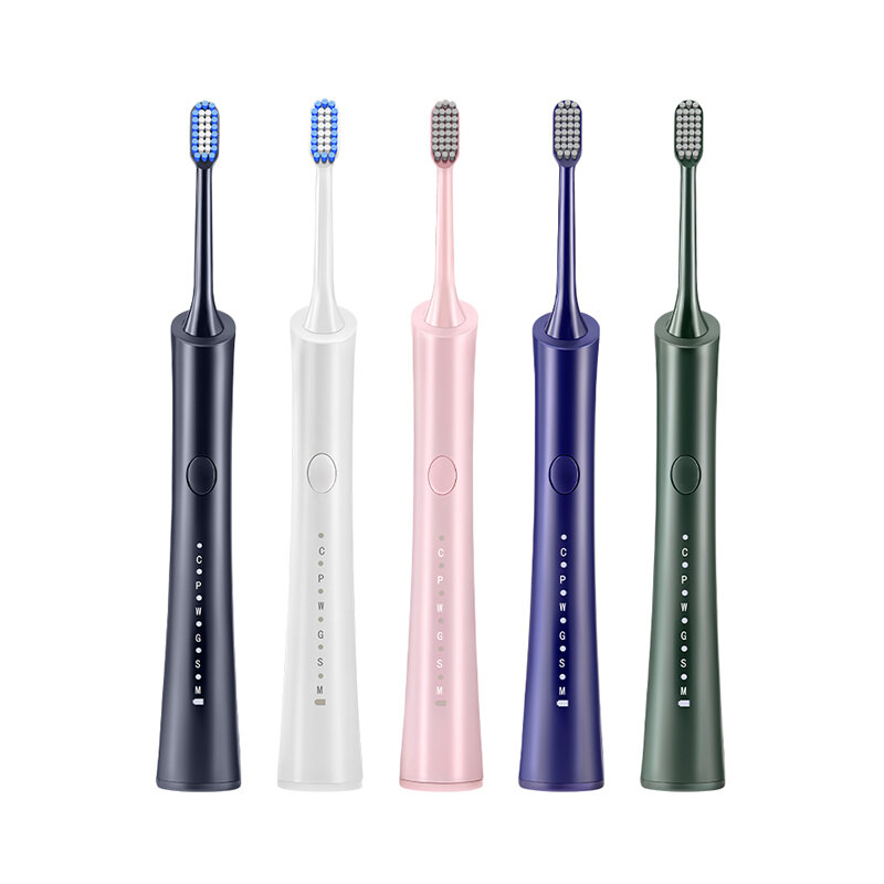 Cepillo de dientes eléctrico sónico para adulto, resistente al agua IPX7, 6 modos, Cargador USB, recargable, cabezales de repuesto