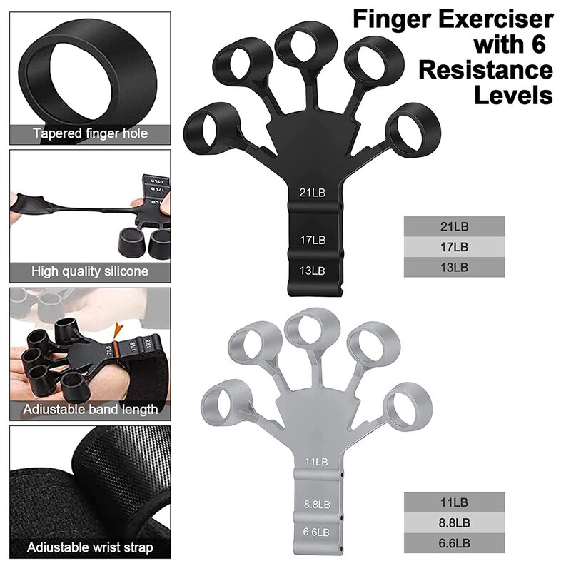 Fitness Heavy Hand Grip Strengthener นับออกกำลังกาย WRIST Rehabilitation Finger Forearm Exerciser Gripper อุปกรณ์