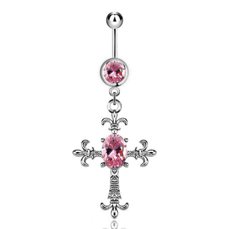 1Pcs 14G Stainless Steel Butterfly Navel Belly Button Rings Women Fashion Belly Button Ring Piercing Body Piercings Jewelry Pink