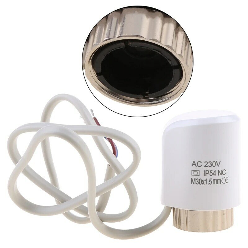 Actuador térmico eléctrico para válvula de radiador termostático, CA de 230V, NC, M30 x 1,5mm