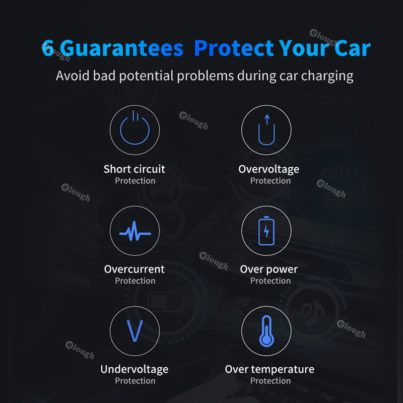 Olaf 75W 6 Ports USB Car Charger Quick Charge 3.0 USB Charger For iPhone 13 12 Pro Samsung Xiaomi Portable Phone Charger in car