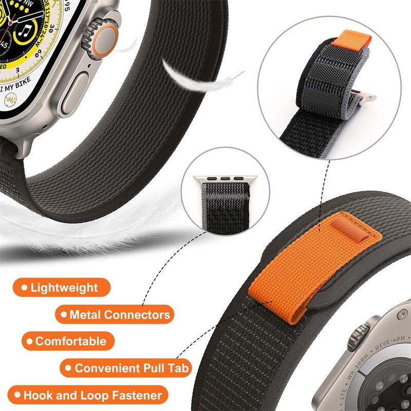 Bracelet Trail Loop pour Apple Watch, Bracelet Correa, iWatch Ultra Series 7, 6, 5, 3, SE, 8 Strap, 49mm, 44mm, 40mm, 45mm, 41mm, 42mm