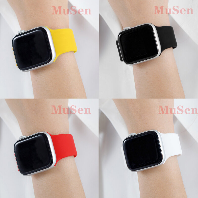 Silicone Strap For Apple watch band 41mm 45mm 42mm watchband bracelet iWatch 40mm 38mm 44mm correa apple watch series 6 5 3 SE 7
