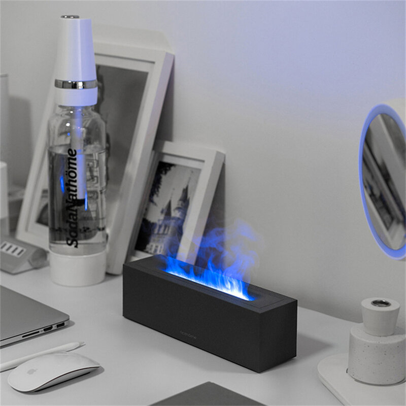 Pelembap minyak esensial aromatik, lampu penyebar aroma api elektrik ultrasonik 200ML untuk ruang rumah