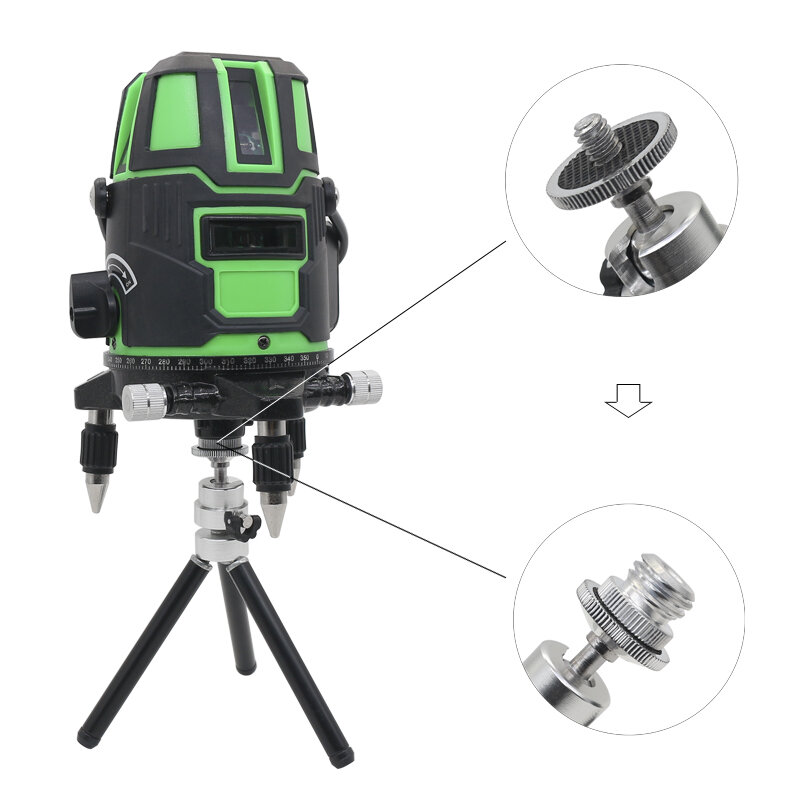 Adaptadores de trípode para nivel láser, adaptador de tornillo roscado de 1/4 "a 5/8" o 3/8 "a 5/8", accesorios para cámara