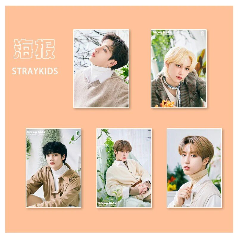 4/set KPOP straykids 2022SEASONS GREETINGS Li Longfu HD Poster Dormitory Wallpaper Sticker Wall Sticker Gift I.N Fan Collection