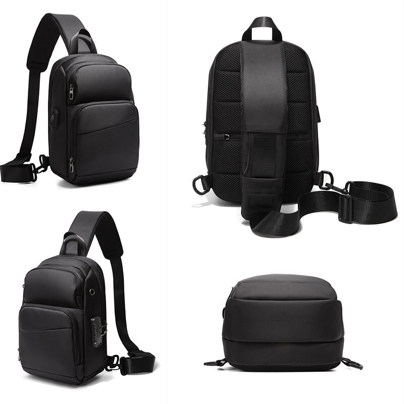 Men's Multifunction Anti-theft Shoulder Bags Man USB Travel Pack Messenger Crossbody Sling Chest Bag Pack For Male Women Female