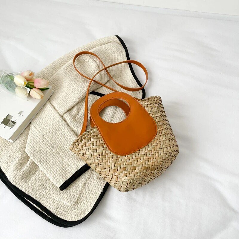 2022 beach basket summer Weaving Ladies straw bag fashion beach Totes bags rattan shoulder bags woven bag hand-made handbags