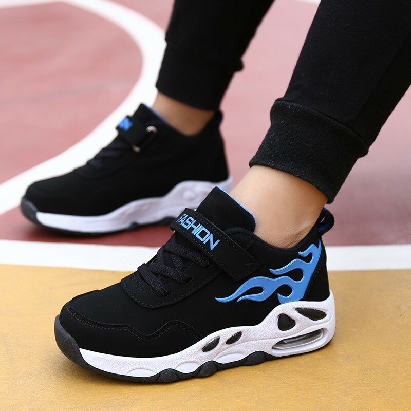 Kids Basketball Shoes New Air Cushion Winter Warm Fur Sneakers For Boys And Girls Size 28-39