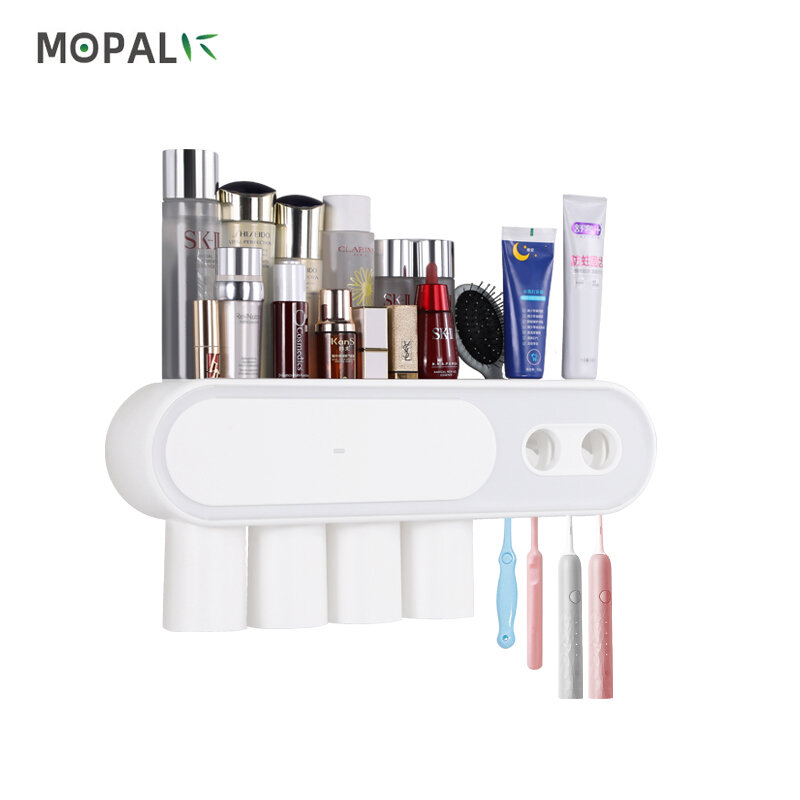 Portaspazzolino da bagno multifunzione ad adsorbimento magnetico invertito automatico dentifricio spremiagrumi portaoggetti da bagno