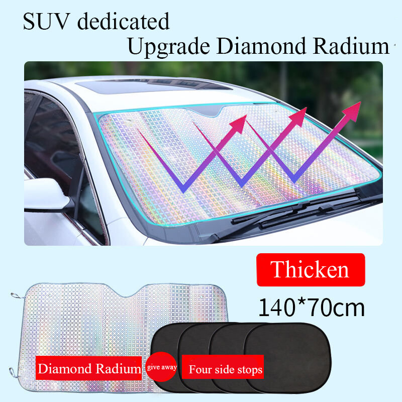 Cubierta de visera plegable para parabrisas de coche, parasol para ventana de bloque frontal, 130 × 60/130 × 70/140 × 75cm