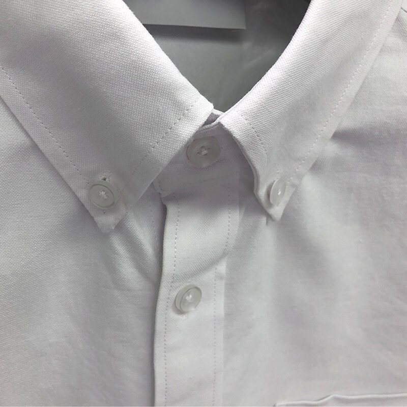 TB THOM Men's Dress Shirt Slim Fit High Quality Spring Autunm Solid Shirts White 4-bar Striped Design Oxford Fashion Brand Shirt