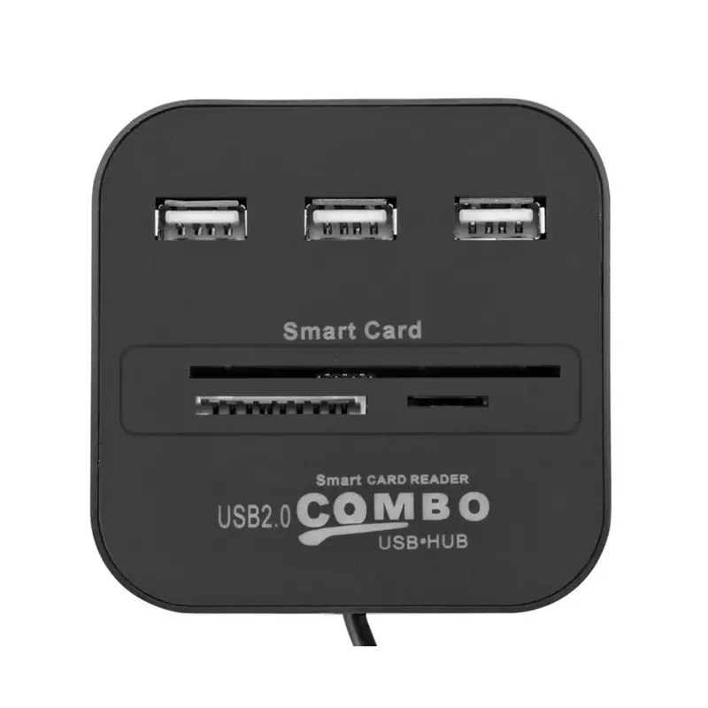 Usb2.0 Combo Usb Splitter Hub Multi-Card Reader Usb Hub 4 Card Reader Memory Card Reader Smart Charging Port And Individual