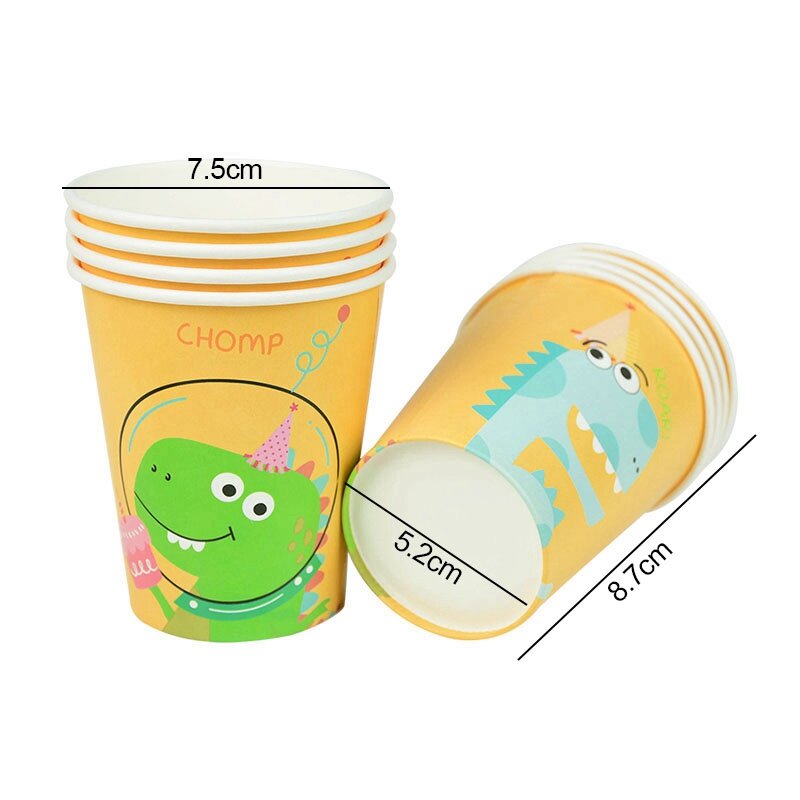 49Pcs Dinosaur Theme Party Disposable Tableware Set Paper Plate Cup Kids Boy Jungle Birthday Party Decoration Baby