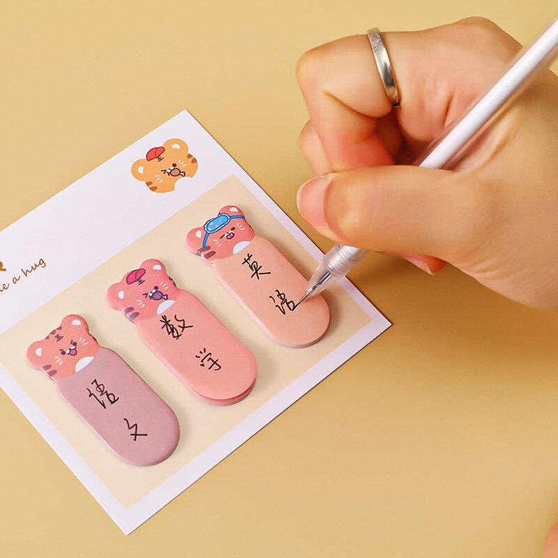 Koreański prosty słodkie zwierzątko indeks badania materiały biurowe papiernicze Mark N razy Student Cartoon Plan karteczki papier do etykiet notatnik