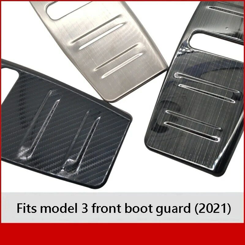 Protector de capó delantero para maletero, accesorios de panel embellecedor protector de acero inoxidable para Tesla modelo 3