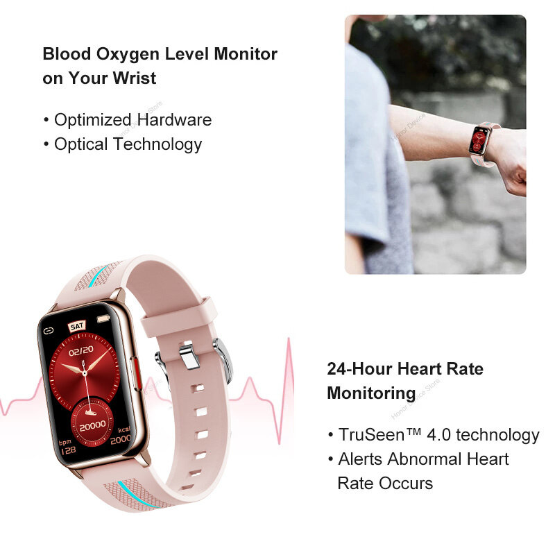 Smart Team 6 Horloge Fitness Tracker Armband Waterdichte Smartwatch Pulsemeter Oled Bloed Zuurstof Screen Oled Polsband Voor Huawei