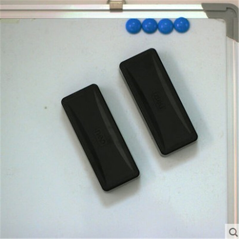 Goma de borrar suave de fijación magnética negra de 2 unids/set, limpiador de toallitas marcador de pizarra blanca en seco