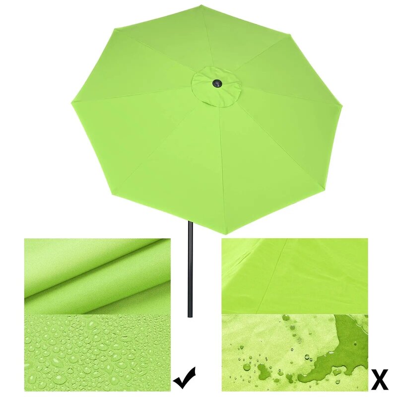 9ft uv50 + & fade resistência pátio guarda-chuva durável resistência à água verde brilhante