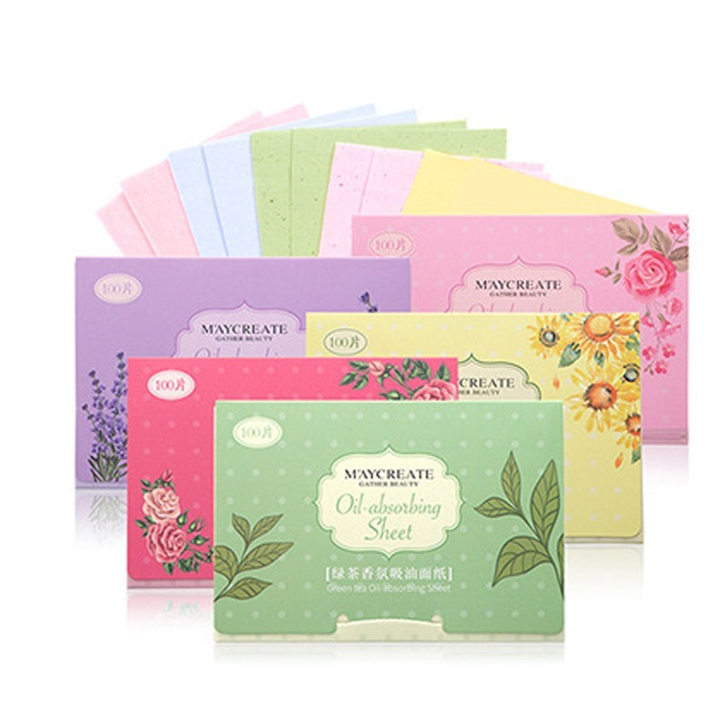 100sheets/pack Green Tea Facial Oil Blotting Sheets Paper Cleansing Face Oil Control Absorbent Paper Beauty Makeup Tools