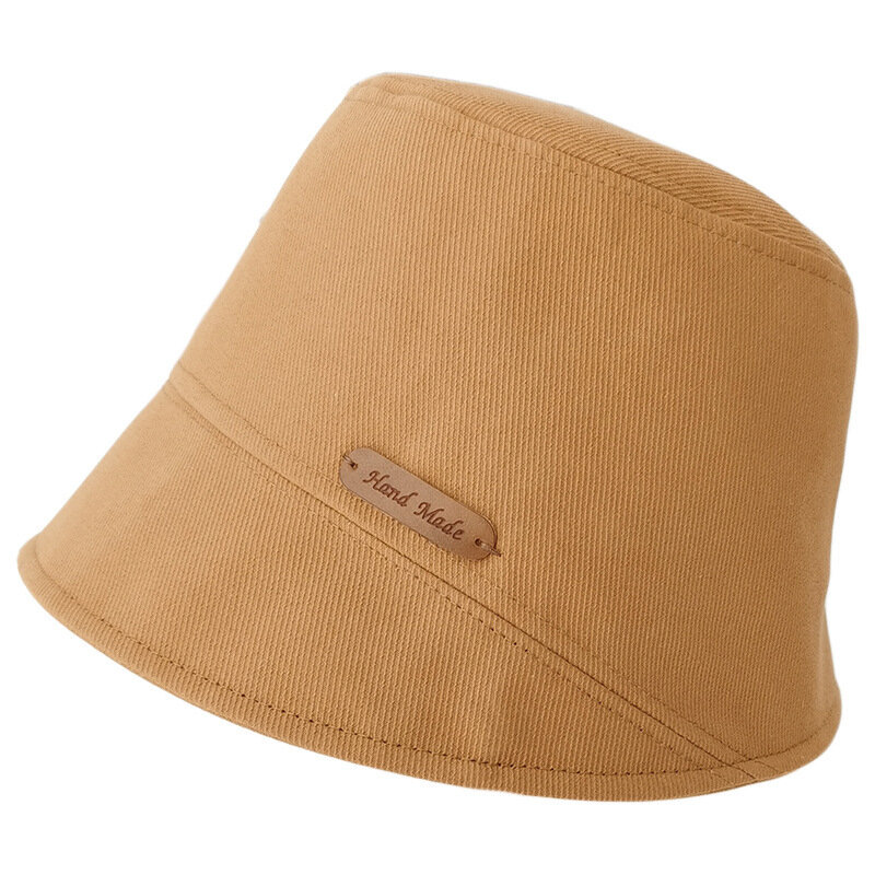 Topi Bucket Wanita Hitam Musim Semi Musim Panas Topi Panama Warna Polos Katun Kasual Topi Pelindung Matahari Pantai Luar Ruangan Topi Nelayan Anak Perempuan Wanita