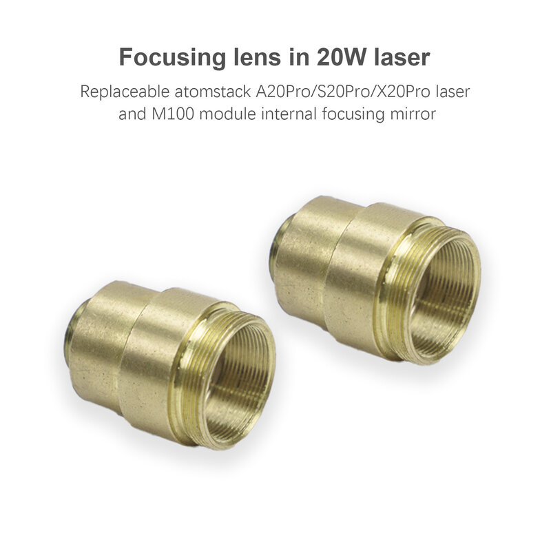 Atomstack 2Pcs Atomstack 20W/10W Vervanging Scherpstellen Lens Voor 10W/20W Laser Module en M100 Module Interne Focus Lens