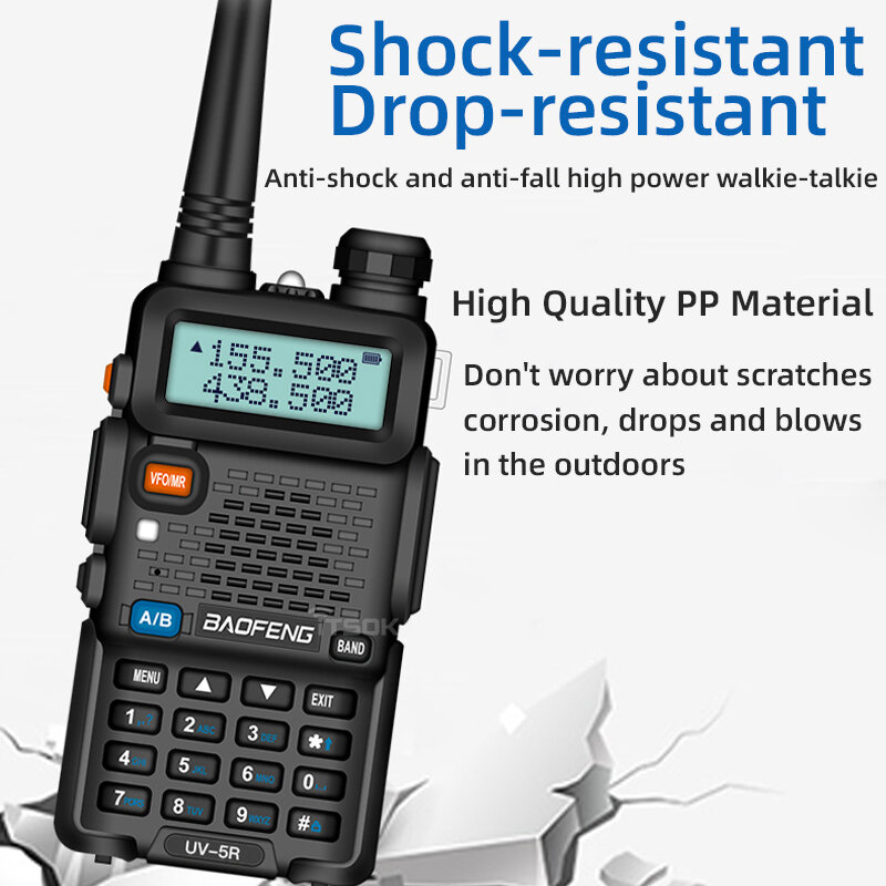 Baofeng – walkie-talkie radio Amateur uv 5r, communicateur double bande longue portée Portable bidirectionnel FM Amateur cb stations de radio émetteur-récepteur