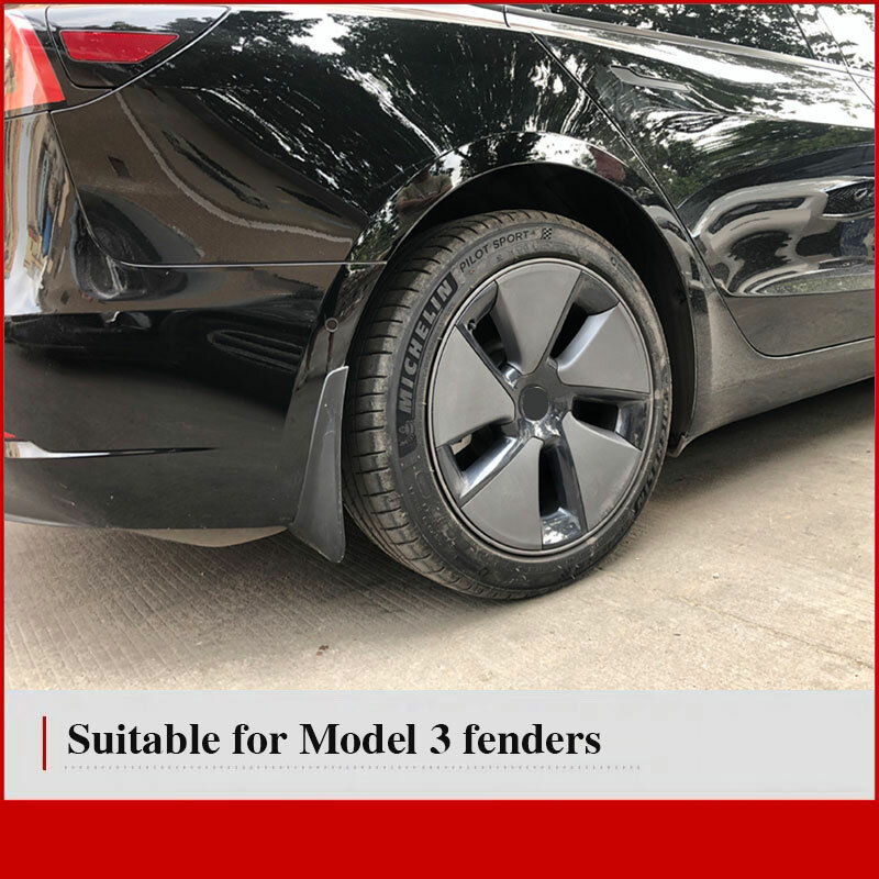 Schlamm Flaps Für Tesla Modell 3 17-21 Zubehör Schutz Kotflügel Vorne Hinten Rad Kotflügel Carbon Fiber ABS Keine bohren Erforderlich